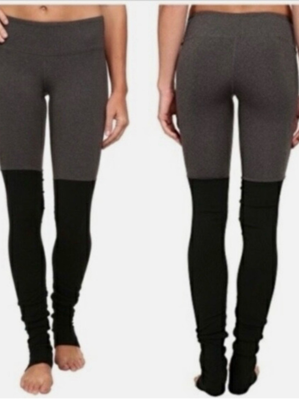 ALO Yoga Two-Tone High-Waist Leggings in Gray and Black